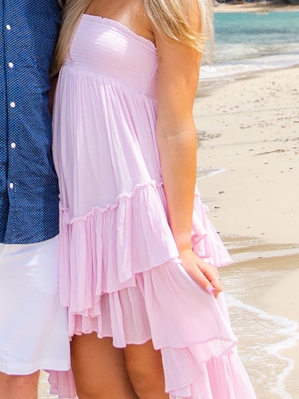 Free People Light Pink Tiered Ruffle Mini Sundress OR skirt!